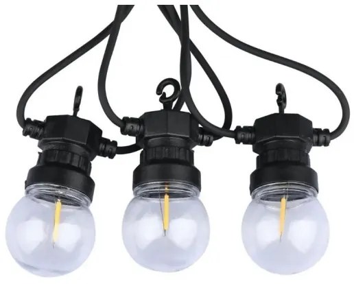 Lanț LED de exterior STRING 5m 10xLED/0,4W/24/230V 3000K IP44