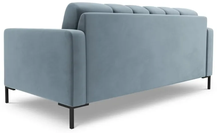 Canapea Bali Light Blue, 2 locuri/catifea/picioare negre