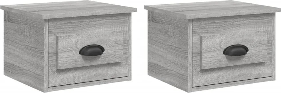 vidaXL Noptiere de perete, 2 buc., gri sonoma, 41,5x36x28 cm