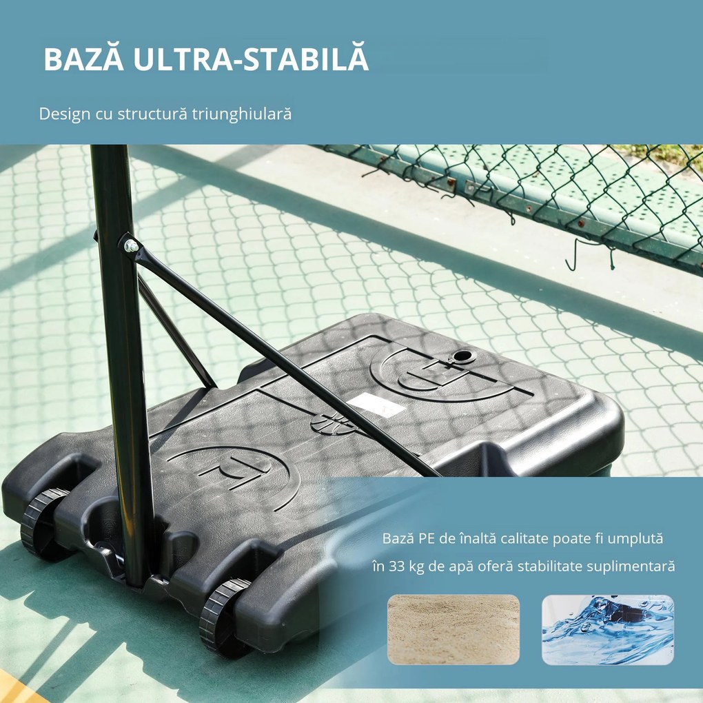 HOMCOM cos cu inaltime reglabila 175-215 cm | AOSOM RO