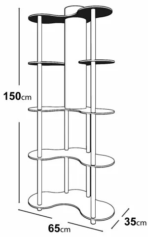 Lampadar cu rafturi 1xE27/40W/230V 150 cm negru/maro