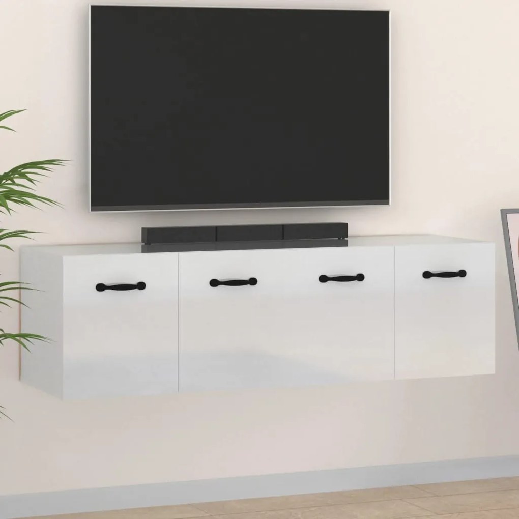 vidaXL Dulapuri de perete 2 buc. alb extralucios 80x36,5x35 cm lemn