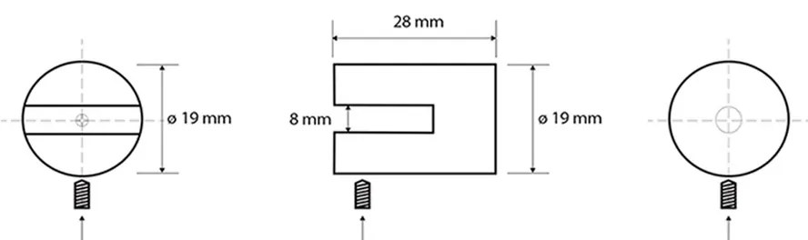 SAPHO XR008 Suporturi rotunde pentru rafturi dinsticlă X-Round 8 mm, argintiu