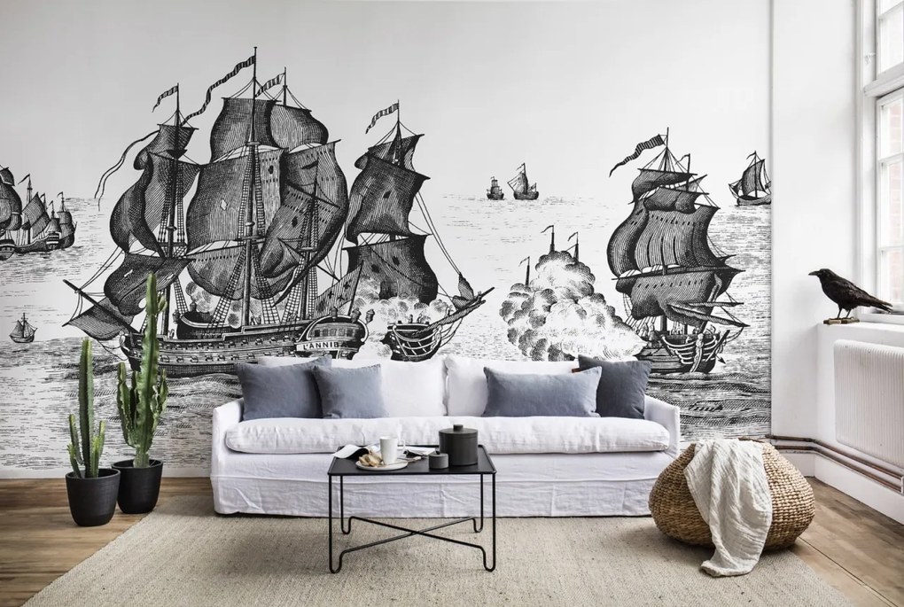 Tapet High Seas, Black, Rebel Walls