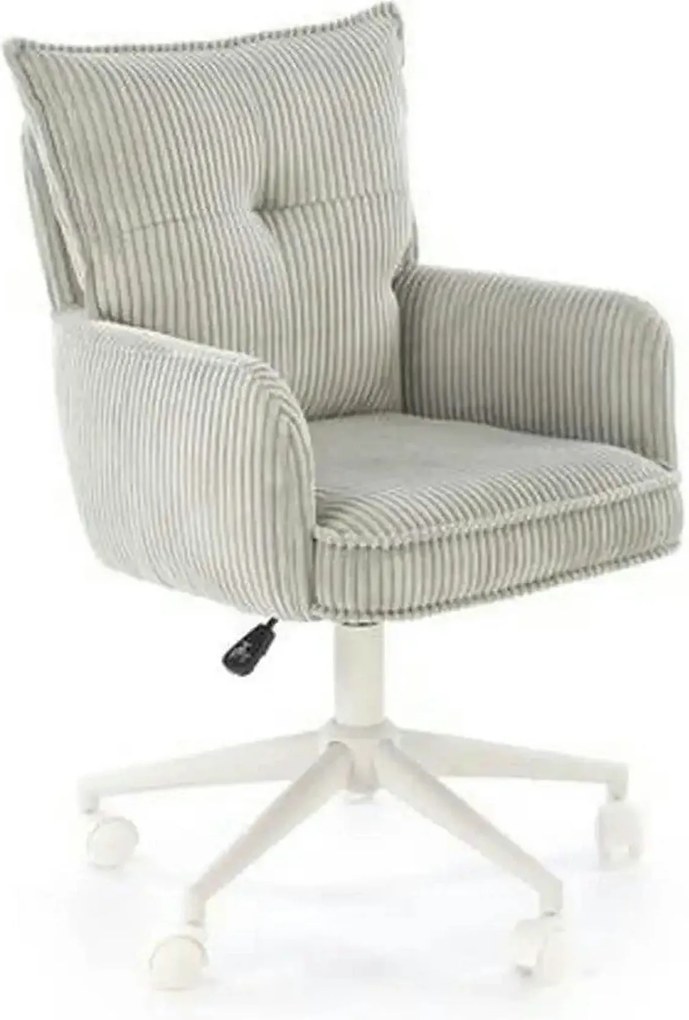 Scaun birou DUMBO, gri deschis/alb, stofa raiata, 52x58x84/94 cm
