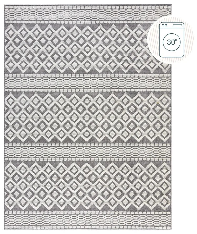 Covor gri lavabil din janilie 80x160 cm Jhansi – Flair Rugs