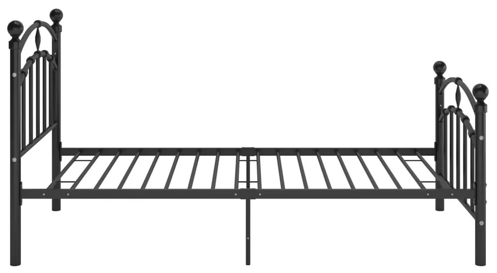 Cadru de pat, negru, 100x200 cm, metal Negru, 100 x 200 cm
