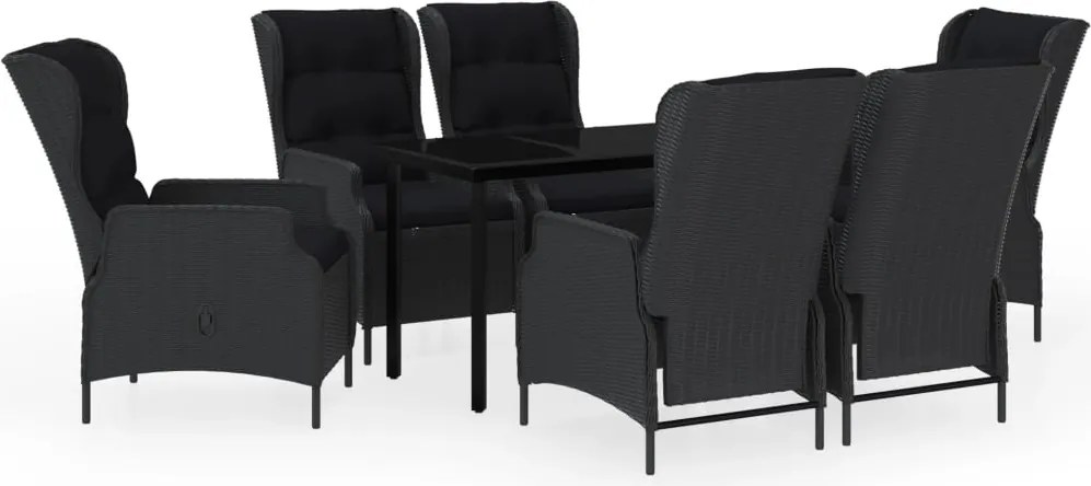 vidaXL Set mobilier pentru grădină, 7 piese, gri închis