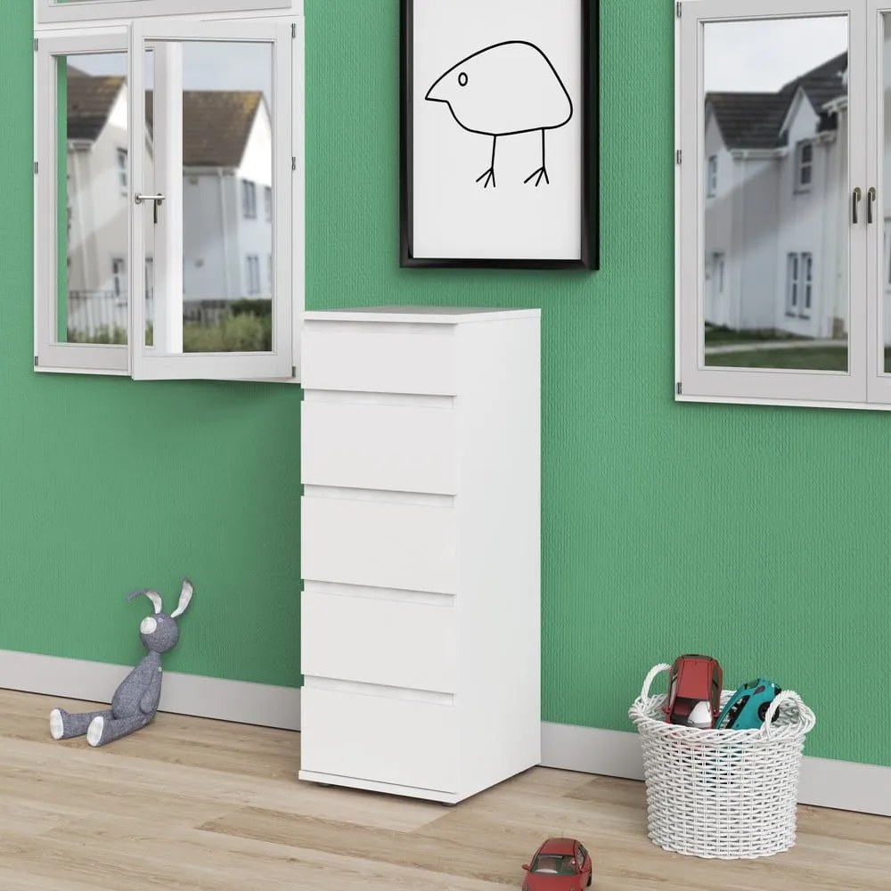 Comodă albă Tvilum Nova, 40x107 cm