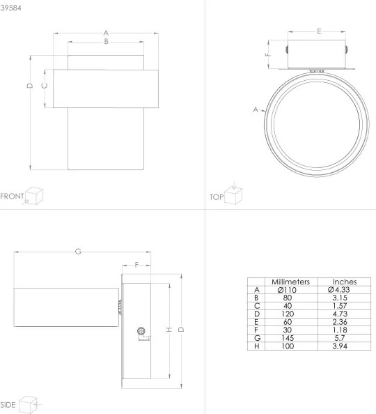 Spot LED de perete Eglo 39584 ALBARIZA LED/5W/230V
