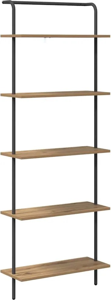 vidaXL Raft pentru cărți Stejar Artizanal 60 x 24 x 168 cm