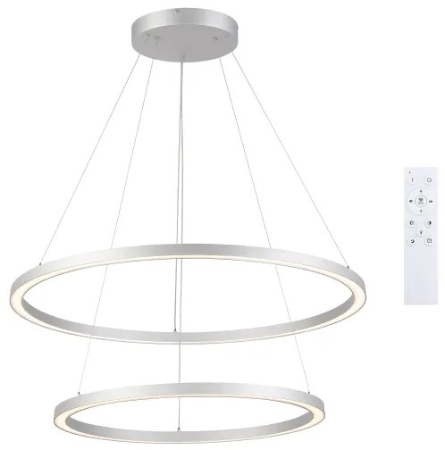 Brilagi-LED Lustră suspendată reglabilă PORTOFINO LED/98W/230V Ø 80 cm argintiu + telecomandă