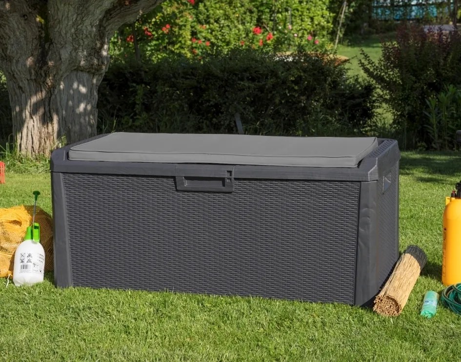 SANTORINI PLUS cutie depozitare plastic gradina 550 L - grafit
