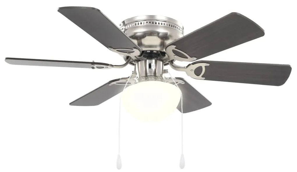 Ventilator tavan decorativ cu iluminare, 82 cm, maro inchis Maro inchis