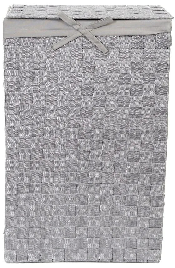Coș de rufe cu capac Compactor Laundry Linen, înălțime 60 cm, gri