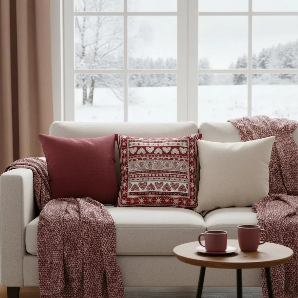 Husă de pernă cu motive de iarnă