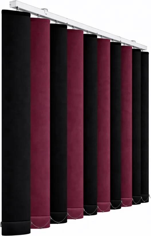 Jaluzele verticale blackout 2 culori negru / vișiniu – Stella 8270 / 8160