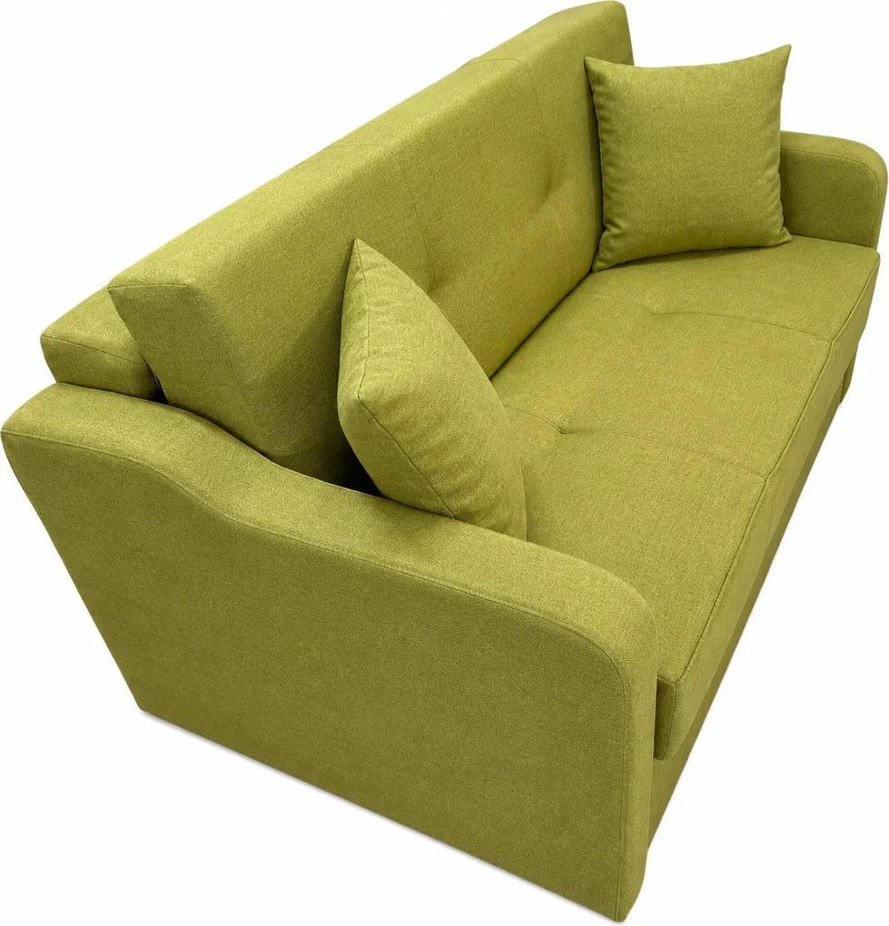 Canapea SAMY NEXT extensibila, 2 locuri, cu lada de depozitare, catifea plusata gri, cadru metalic, 152x100x92 cm Galben Mustar, stofa
