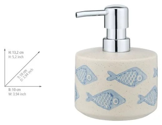 Set de accesorii de baie alb/albastru din ceramică Aquamarin – Wenko