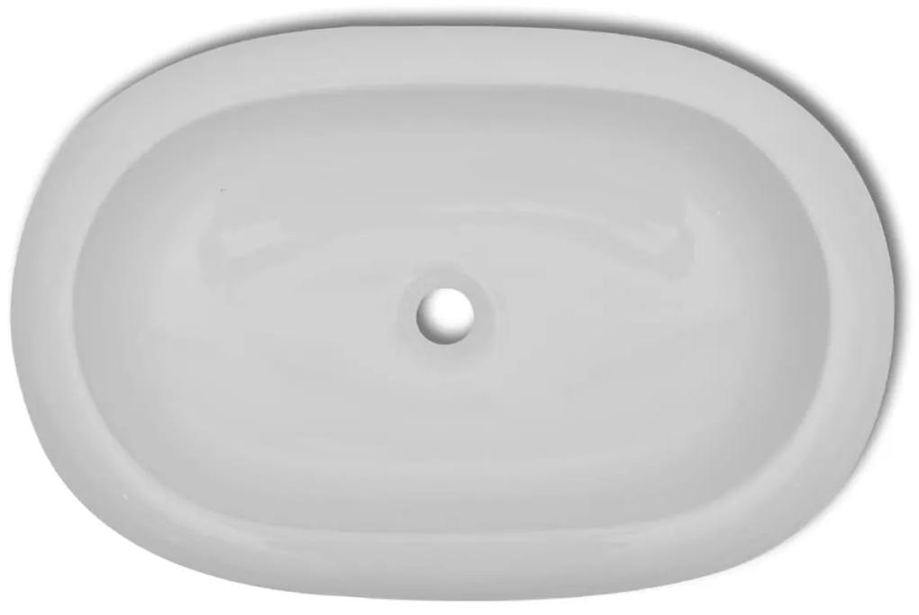 Chiuveta ovala, alb, 63 x 42 cm, ceramica de lux Alb