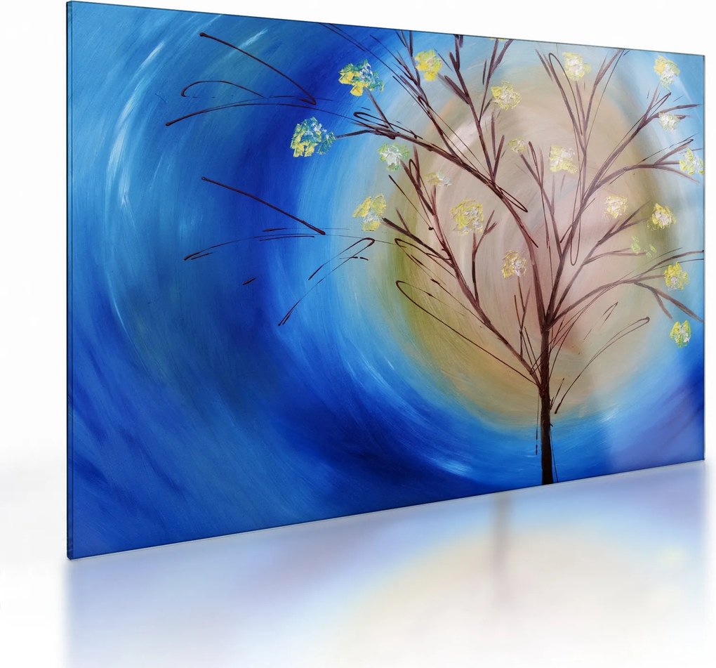 Tablou pe sticlă - Copac în fața soarelui (70x50 cm)
