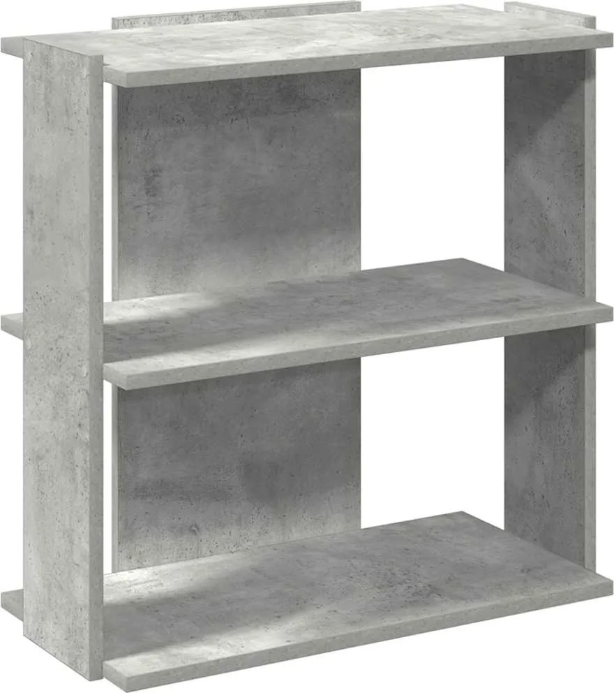 vidaXL Bibliotecă cu 3 niveluri gri beton 60x30x60 cm lemn