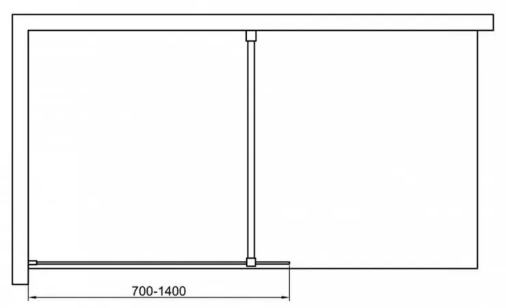 Cabină de duș Walker walk-in WI01-10 100x195 cm, cu sticlă de 8 mm