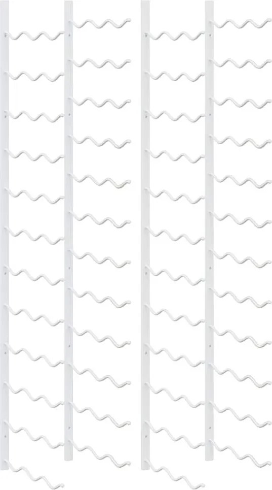 vidaXL Suport sticle vin montat pe perete 36 sticle, 2 buc. alb fier