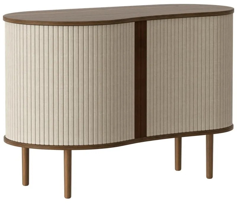 Comodă maro/bej joasă cu aspect de lemn de stejar cu ușă glisantă 100x67 cm Audacious – UMAGE