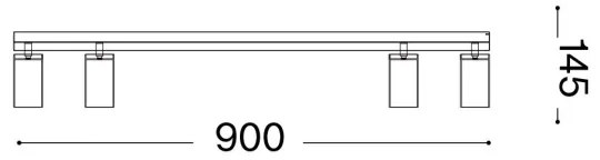 Spot LED Ideal Lux PROFILO 4xGU10/7W/230V negru