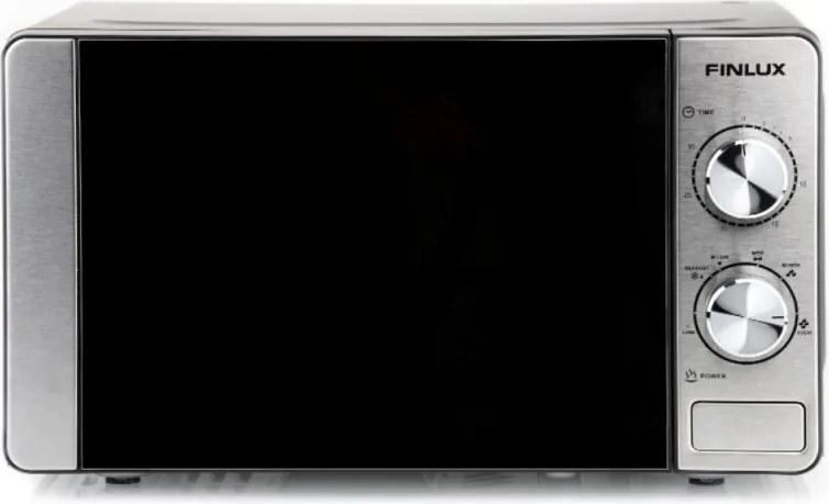 Cuptor cu microunde Finlux FMO-2073BSG, 700 W, 20 L, Functie gratar, Dezghetare, Timer, Otel inoxidabil/Negru