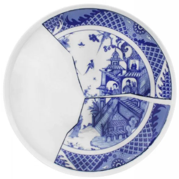Set Farfurii Portelan, 6 Piese, Culoare Alb / Albastru, 280TMA1457