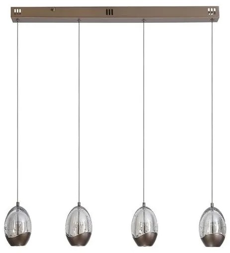 Lustra LED decorativa metal latte sticla sampanie Seeds 4Lt