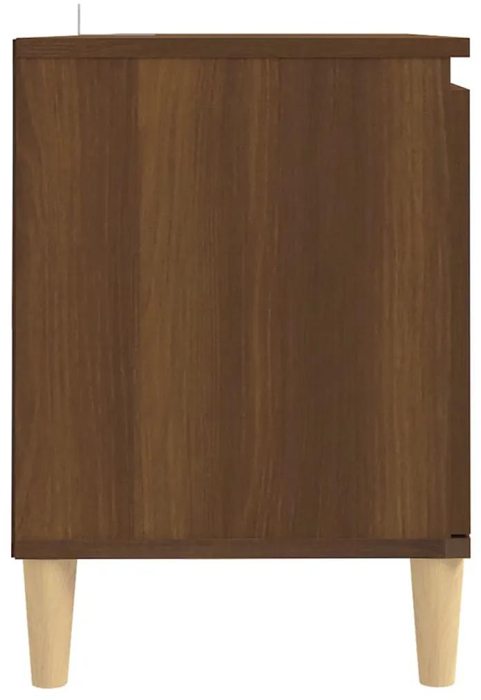 Comoda TV, picioare lemn masiv, stejar maro, 103,5x35x50 cm 1, Stejar brun