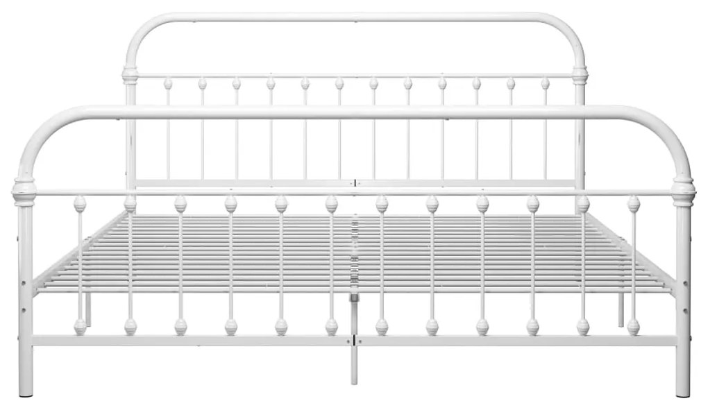 Cadru de pat, alb, 180 x 200 cm, metal Alb, 180 x 200 cm