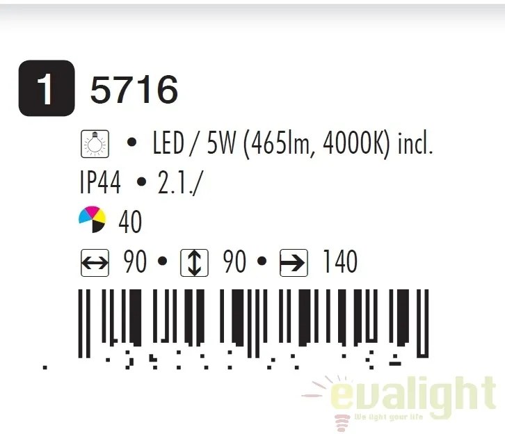 Aplica de perete LED pentru baie cu protectie IP44 Beata I 5716 RX
