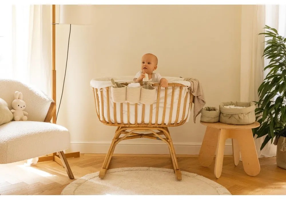 Cutii de depozitare pentru copii verde-deschis 2 buc. din material textil ø 30x20 cm Bambie Olive – Lorena Canals