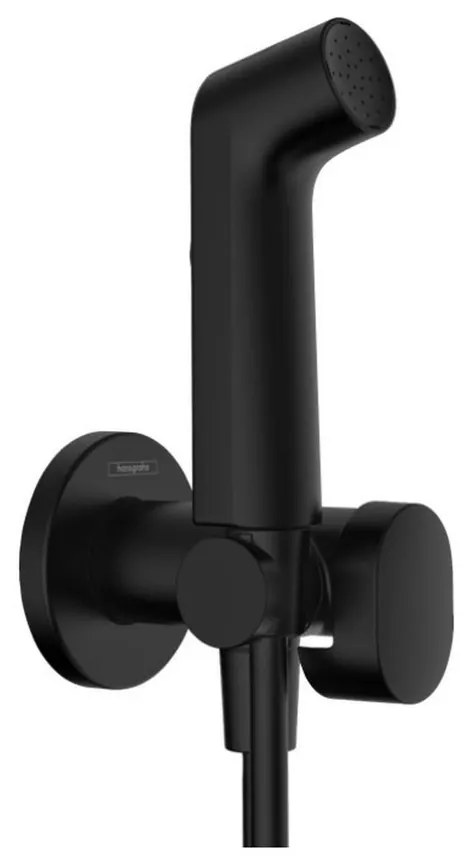 Dus igienic negru mat Hansgrohe S EcoSmart cu 1 jet Bidette