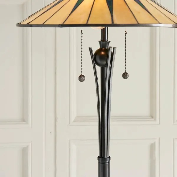 Endon 64041 - Lampadar Tiffany DARK STAR, 2xE27/60W/230V, Ø 49 cm