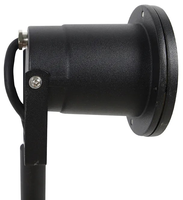 Spot negru reglabil, inclusiv cablu de 300 cm și ștecher IP65 - Basic