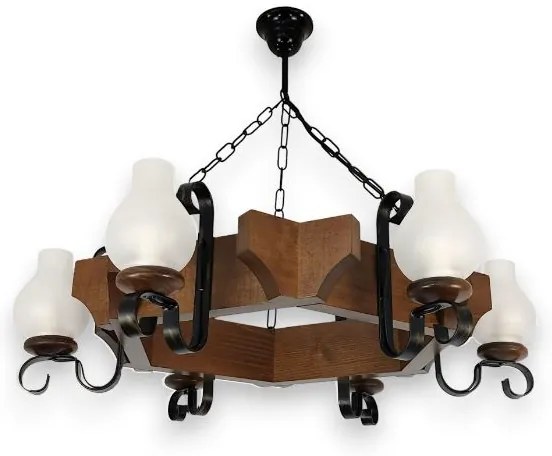 Lustră pe lanț Brilagi QUEEN 6xE14/40W/230V fag/nuc