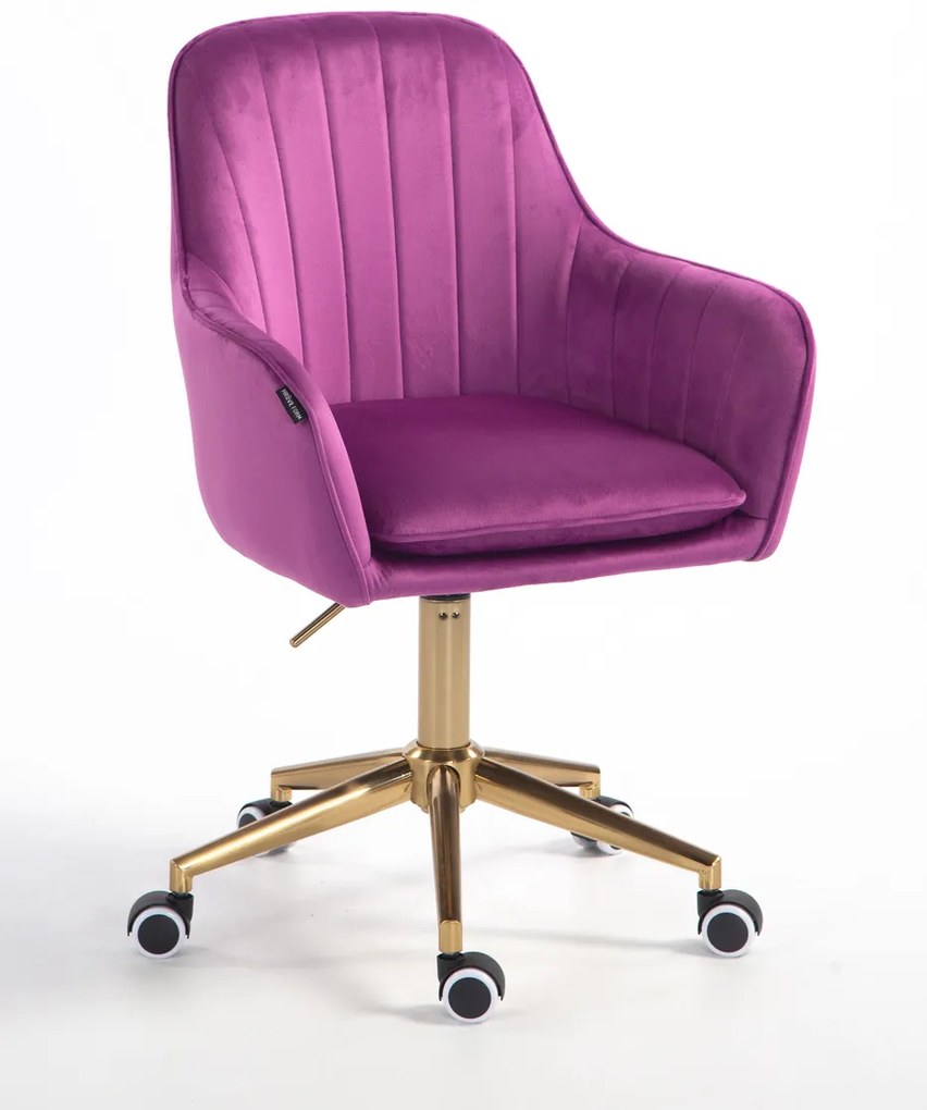 HR2022K Scaun Fucsia din Catifea Bază Aurie