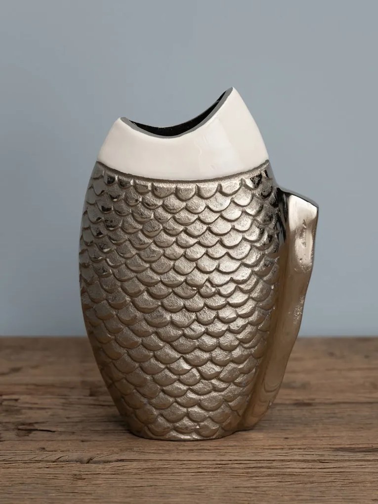 Vaza decorativa, din aluminiu, Fish
