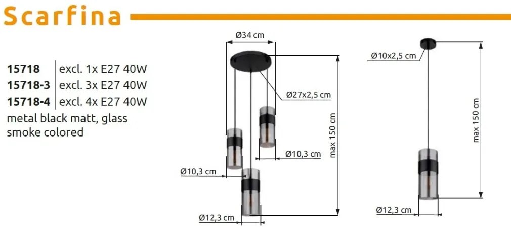 Lustra suspendata design modern SCARFINA 4L