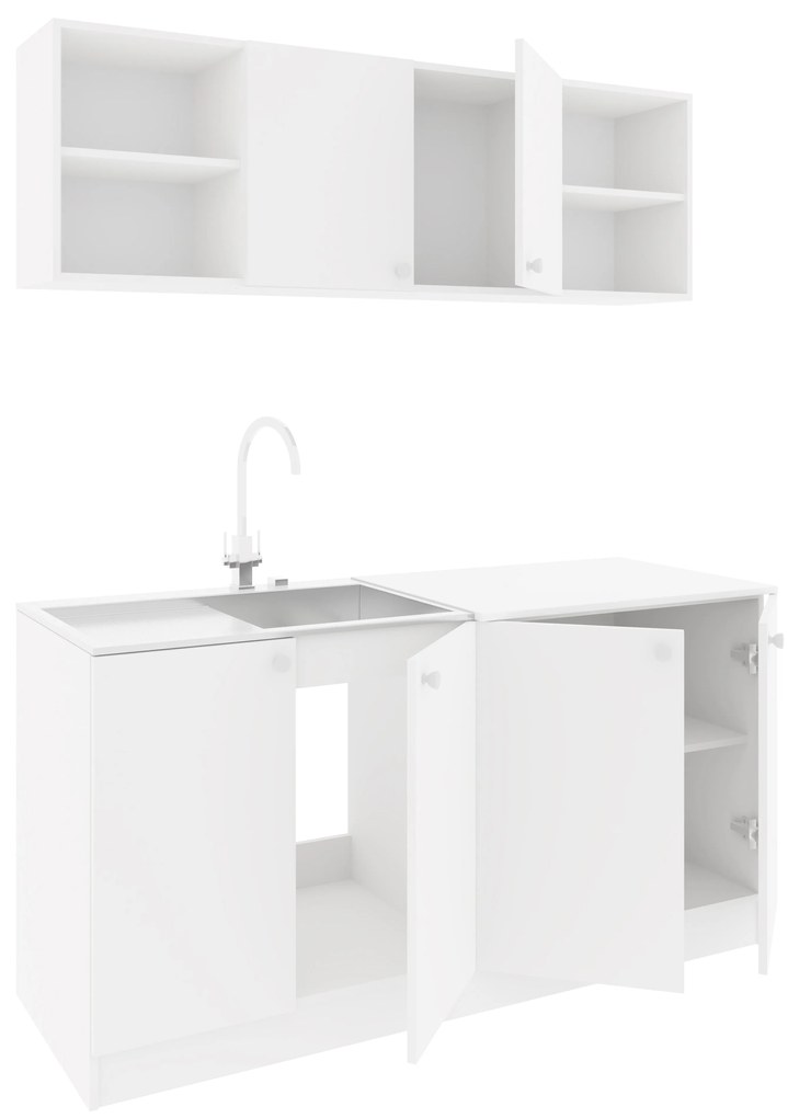 Set Bucatarie Sena, Alb, L 160 cm