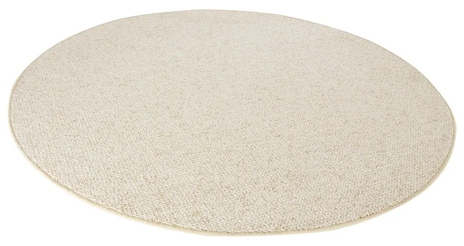 Covor crem rotund ø 133 cm Wolly – BT Carpet