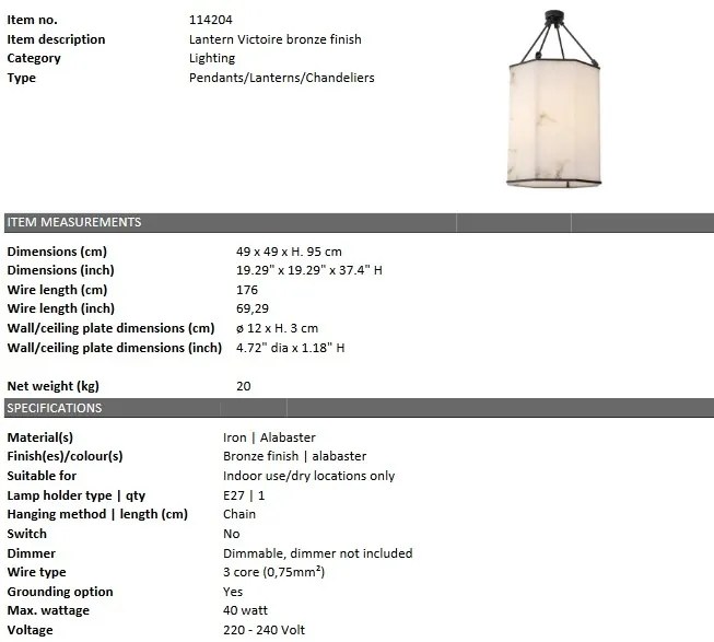 Lustra design elegant LUX Victoire, bronz 114204 HZ