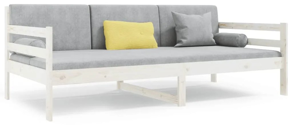 814680 vidaXL Pat de zi, alb, 80x200 cm, lemn masiv de pin