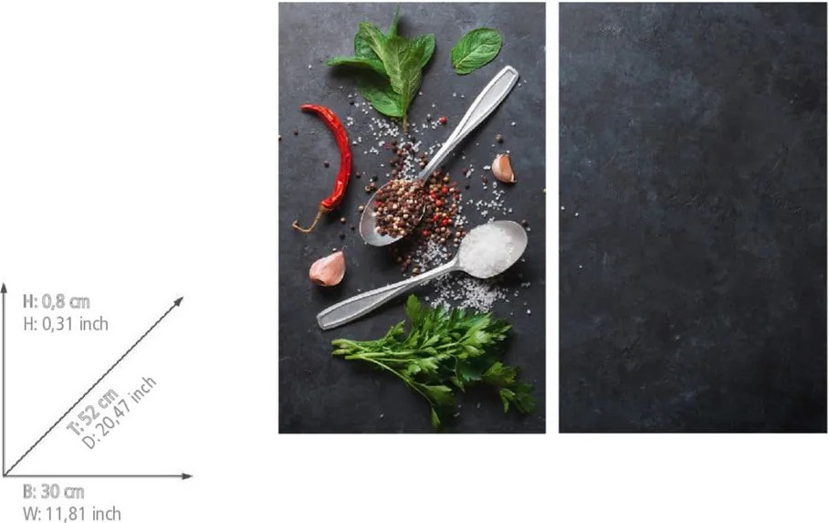 Protecții de aragaz 2 buc. din sticlă temperată 52x30 cm Basil – Allstar