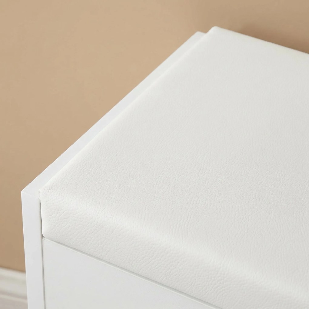 HOMCOM Set Masă de Toaletă cu Oglindă și 5 Sertare și Taburet de Machiaj Tapițat, 97,2x44,5x136,5 cm, Alb | Aosom Romania